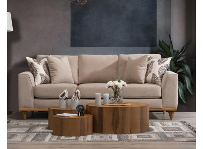 Sofa Trzyosobowa Sofa do Salonu Nowoczesne Meble Luksusowe Beżowe Sofy