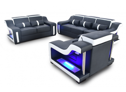 Zestaw sofowy 3+2+1 miejsce do siedzenia Zestaw Design Sofa Podkładka Kanapy Podświetlana kanapa
