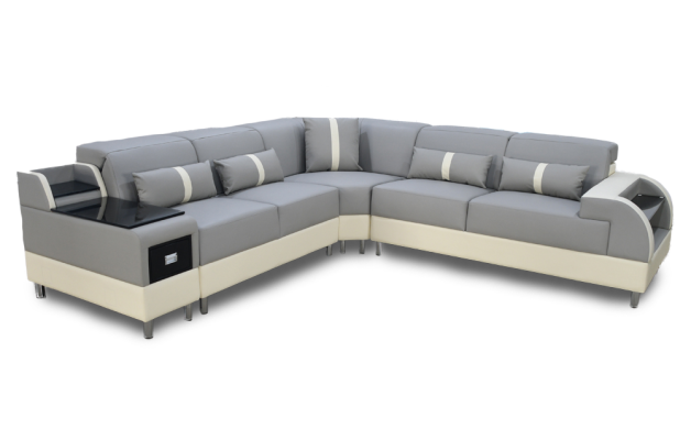 Narożnikowa kanapa Sofa w kształcie litery L Podkładka Nowoczesny zestaw narożny szary
