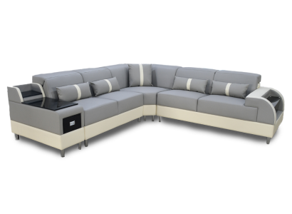 Narożnikowa kanapa Sofa w kształcie litery L Podkładka Nowoczesny zestaw narożny szary