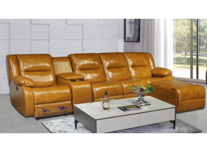 Sofa 4 miejsce do siedzenia Sofa Podkładka sztuczna skóra Sofy Brązowe Puf Kanapy Nowe