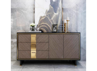 Kredens Szafa Drewno Nowoczesny Design Szary Luksusowy Salon