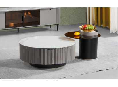 Zestaw okrągły 2x Stoliki do stolika kawowego Stolik Design do salonu