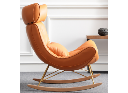 Design Sofa Fotel Couch Podkładka Luxury sztuczna skóra 1 miejsce siedzące New Orange