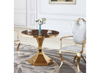 Stół obiadowy Meble Luxury Drewno Modern Stal nierdzewna Living Room Design New Gold