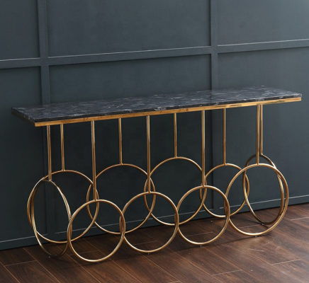 Stół do salonu luksusowe Meble Stół konsolowy Stal nierdzewna Design Gold Nowość