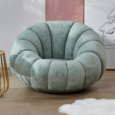 Designerski Fotel 1 miejsce siedzące Szary Włókienniczy Luksusowa Sofa Lougne Jednoosobowa Nowość