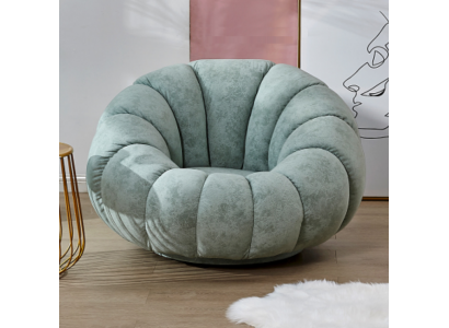 Designerski Fotel 1 miejsce siedzące Szary Włókienniczy Luksusowa Sofa Lougne Jednoosobowa Nowość