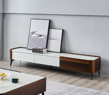 Szafka RTV Szafka RTV Biały Tabela Drewno Nowoczesny Kredens do Salonu