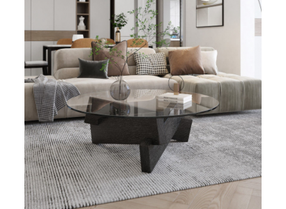 stolik kawowy Design Meble Luksusowy Nowy Czarny Nowoczesny Salon Drewno Szkło