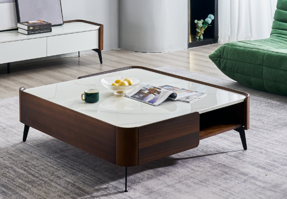 Luksusowe Włochy Kawowe Salon Tabela Pierwotne Drewno Designer stoły Meble