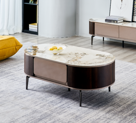 Designerski Stolik Kawowy Brązowy Salon Drewno Meble Stolik Nowość