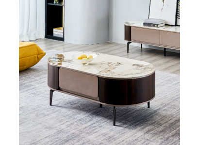Designerski Stolik Kawowy Brązowy Salon Drewno Meble Stolik Nowość