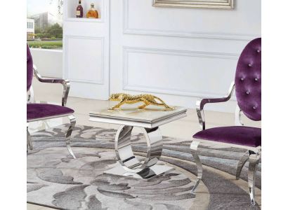 stolik kawowy Design Style Srebrny Tabela Salon Nowoczesne Meble Stal nierdzewna