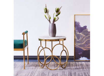 Stolik Tabela Side Designer Meble Gold Okrągłe Stal nierdzewna Tabela