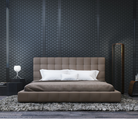 Nowoczesna rama Luksusowy pokój do spania Łóżko Hotel Design Szary Pokój dwuosobowy