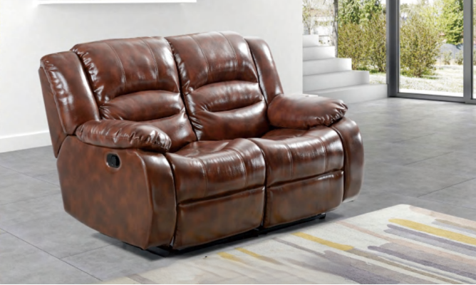 Sofa do salonu 2 miejsce do siedzenia Modern Couch Podkładka miejsce do siedzenia Sofa Brown Drewno