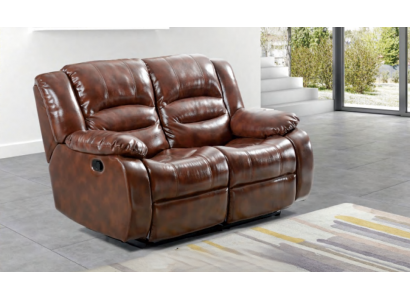 Sofa do salonu 2 miejsce do siedzenia Modern Couch Podkładka miejsce do siedzenia Sofa Brown Drewno