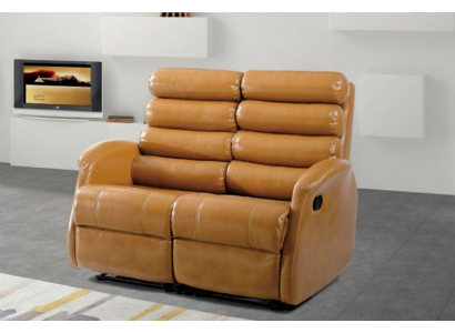 Nowoczesna dwuosobowa kanapa sztuczna skóra design sofa Siedziba salon Meble brązowe