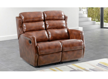 Sofa 2 miejsce do siedzenia Brązowa Sofa Styl Luksusowy Salon Nowoczesny Design sztuczna skóra