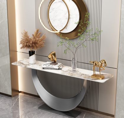 Konsole Designer Luxury Modern Stół konsolowy Stal nierdzewna Design Silver