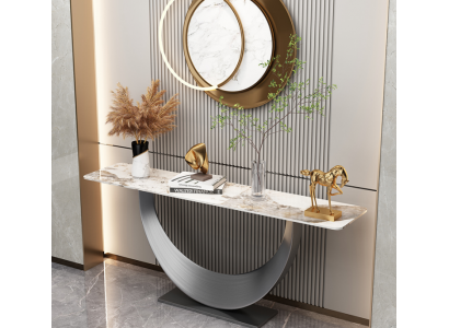 Konsole Designer Luxury Modern Stół konsolowy Stal nierdzewna Design Silver