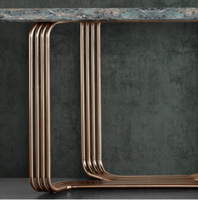 Stół konsolowy Drewno Tabela konsola Luxury Stoły konsolowe Design Stal zabezpieczająca