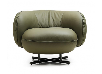 Fotel 1 miejsce siedzące sztuczna skóra Lounge Luxury Podkładka Single Seater Design Grey