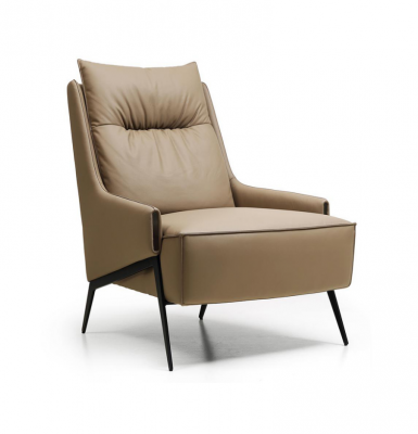 Fotel 1 miejsce siedzące sztuczna skóra Lounge Luxury Podkładka Relaks Meble Design Couch