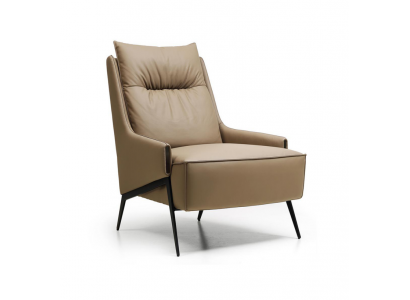 Fotel 1 miejsce siedzące sztuczna skóra Lounge Luxury Podkładka Relaks Meble Design Couch
