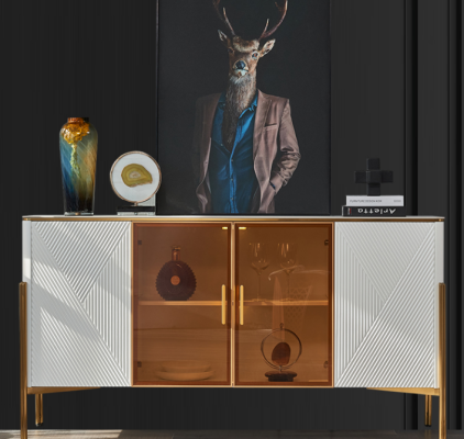 Kredens Półki Design Meble do Salonu Drewno Nowy Kredens Szafa