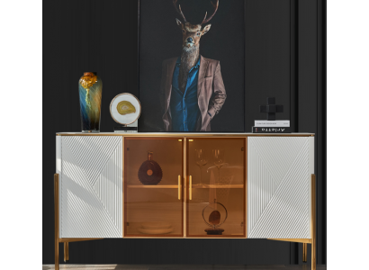 Kredens Półki Design Meble do Salonu Drewno Nowy Kredens Szafa