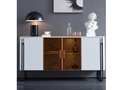 Kredens Biały drewniana szafka do salonu w nowoczesnym stylu Kredens Kredens