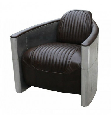 Sofa Aviator Fotel Couch club Lounge Aluminiowa Samolot Retro Prawdziwa skóra Vintage