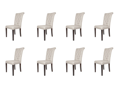 8x Krzesła Krzesło Zestaw Fotel Lehn Design Podkładka Skóra Włókienniczy Jadalnia Living Pokój