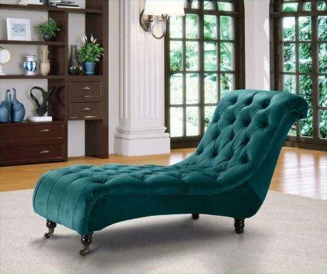Chesterfield Aksamit Szezlong Designerska Sofa Club Lounger Włókienniczy Materiał Podkładka
