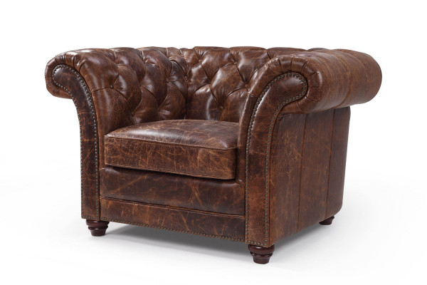 Chesterfield Sofa Couch Podkładka 1 miejsce do siedzenia Fotel Sofas Design Podkładka Skóra Nowość