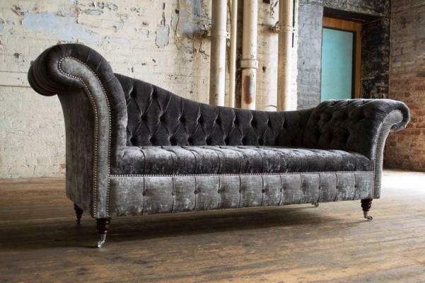 Szary Chesterfield Sofa Podkładka 3 miejsce siedzące Kanapy Siedziba Ustawić Sofy Nowe