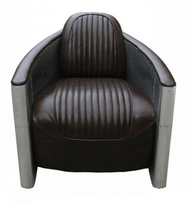 Sofa Aviator Fotel Couch club Lounge Aluminiowa Samolot Retro Prawdziwa skóra Vintage