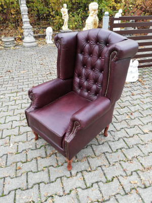 Fotel EarsFotel Chestefield Krzesło Siedziba Podkładka Couch Lounge Oryginalna Skóra Nowość!