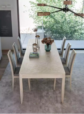 Krzesło Grupa Ustaw Tabela 6x Krzesła jadalnia Design Grupa jadalniana Drewno 7-częściowa