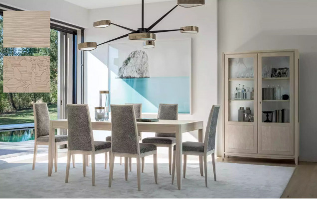 Krzesło Grupa Ustaw Tabela 6x Krzesła jadalnia Design Grupa jadalniana Drewno 7-częściowa