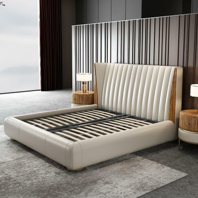 Designerskie Meble Włoskie Łóżko Double Bedroom 150x200cm łóżko Skóra Nowość