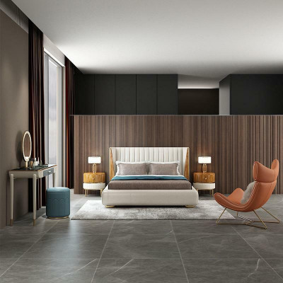 Designerskie Meble Włoskie Łóżko Double Bedroom 150x200cm łóżko Skóra Nowość