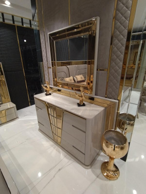 Modern Kredens z Lustro Luxury Moder design Sypialnia Drewno Zestaw 2 sztuki.