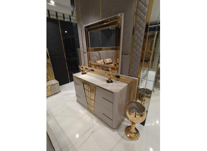 Modern Kredens z Lustro Luxury Moder design Sypialnia Drewno Zestaw 2 sztuki.