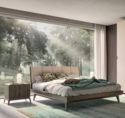 Sypialnia Zestaw Łóżko 2x Szafki nocne Design Luksusowe nowe 3-częściowe Nowoczesne łóżka