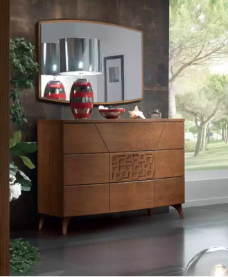 Sypialnia Zestaw Łóżko 2x Szafki nocne Kredens Design Luksusowy nowy 5-częściowy.
