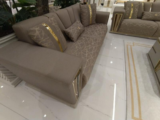 Nowoczesny Zestaw sofowy 3+3+1 miejsce do siedzenia Fotel Włókienniczy 3 Sofa do siedzenia 3-częściowa. Projekt zestawu Nowy