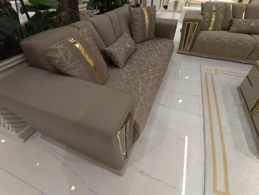 Zestaw sofowy 3+1+1 miejsce do siedzenia Włókienniczy Drewno Sofa 3 miejsce do siedzenia Modern Fotel Kompletny zestaw